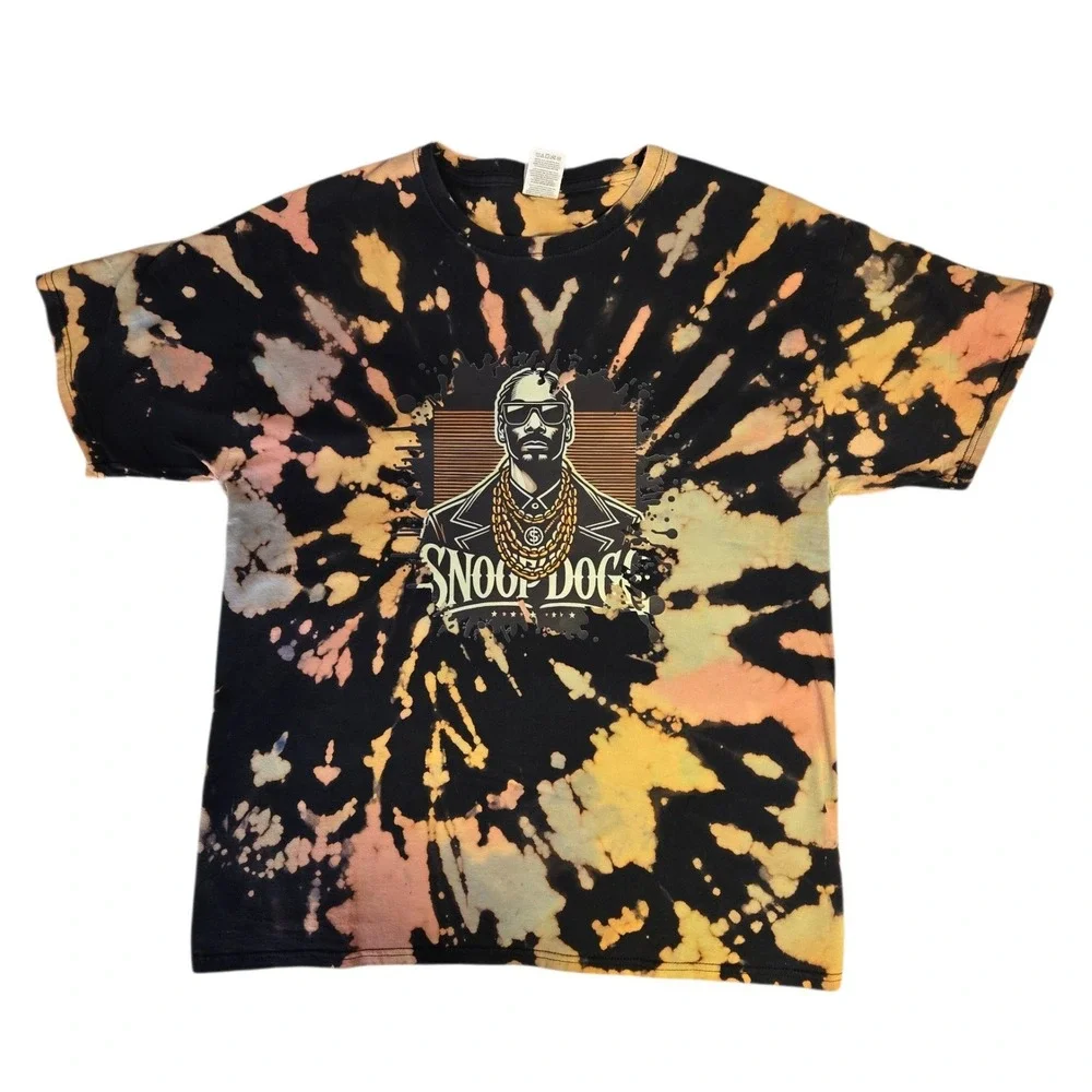 SNOOP DOGG Upcycle Bleach Tie Dye Graphic T-Shirt Unisex Large - Picture 4 of 9